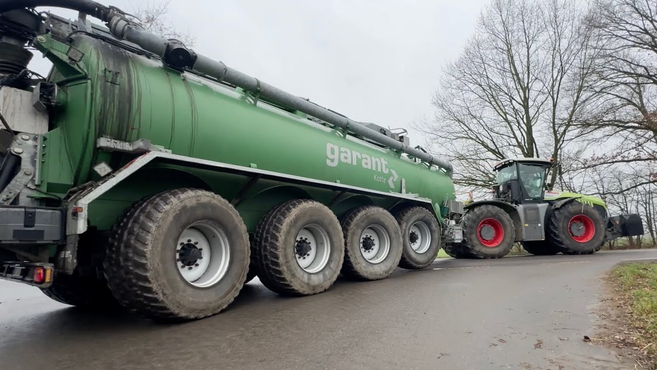 Mit 46,4T auf die Straße XXXL Güllebomber beim Umsetzen PQ 32.000 Garant Kotte Gülle ausbringen