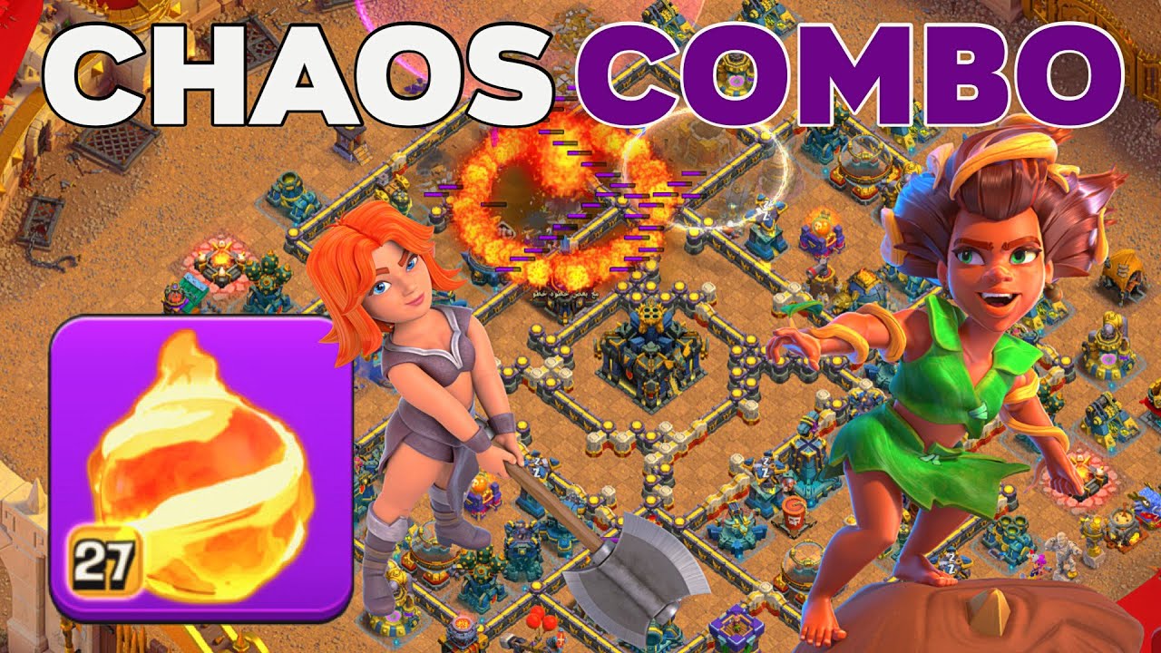 CHAOS COMBO: TH17 RC Trick Warden Fireball Root Rider Valkyrie Strategy!