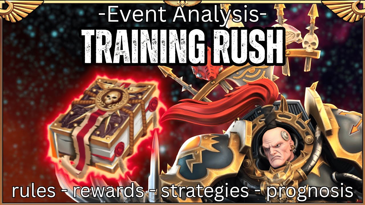 Анализ события Training Rush в Tacticus: правила, стратегии и прогноз.