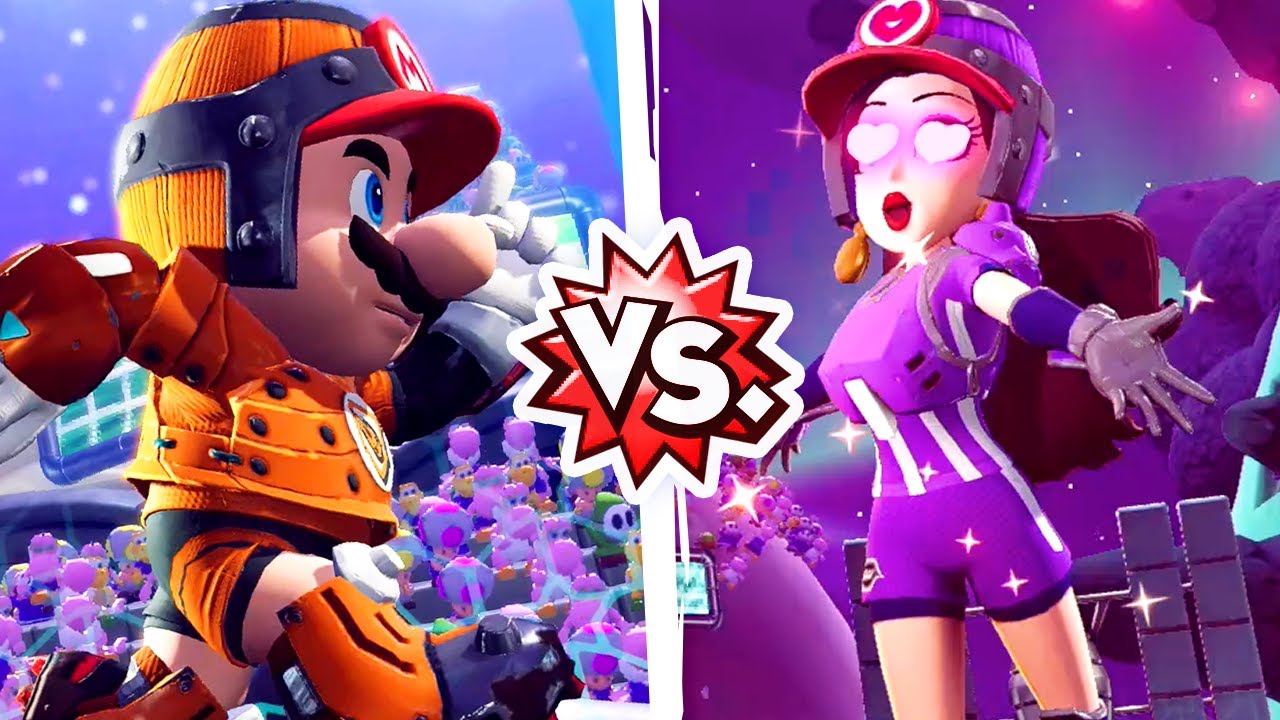 Mario Strikers Battle League - Barrel Mario Vs. Barrel Pauline