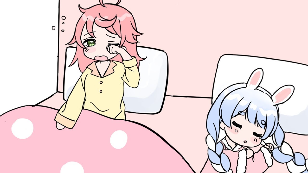 Miko can't resist Pekora who is too cute when's she's half asleep【Animated Hololive/Eng sub】