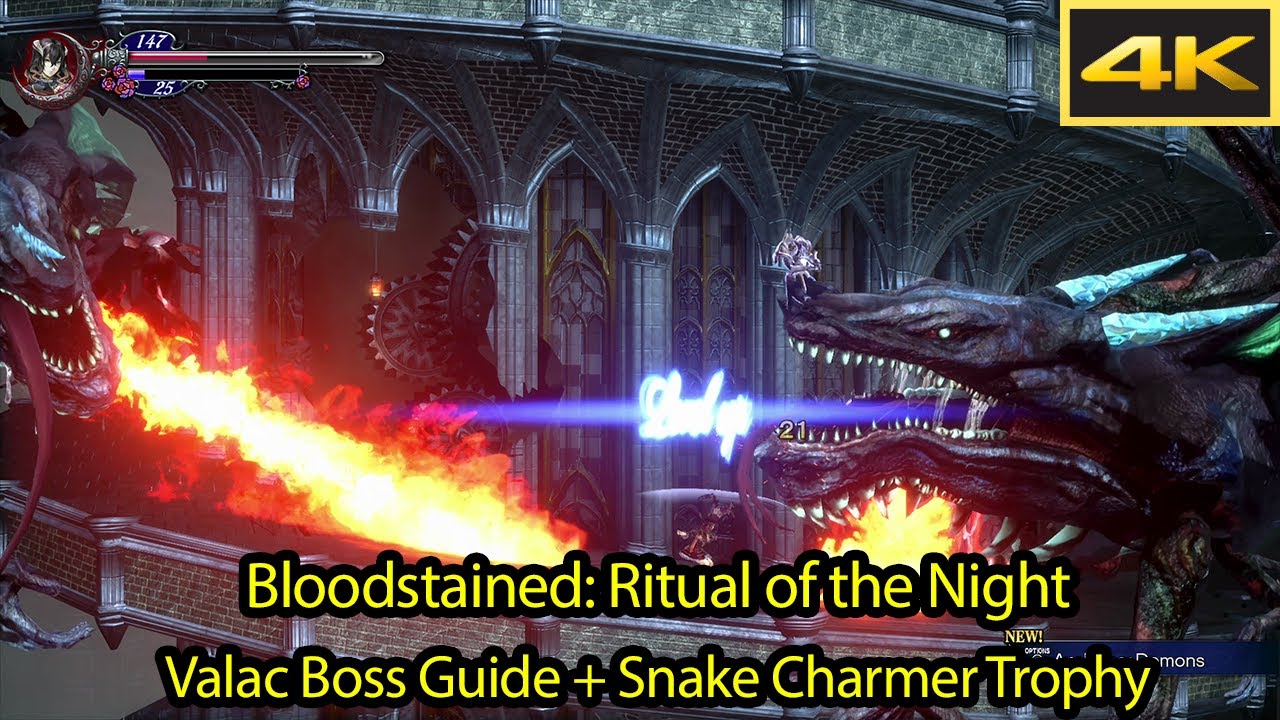 Valac Boss Guide / Snake Charmer Trophy [4k 60fps] - Bloodstained Ritual of the Night