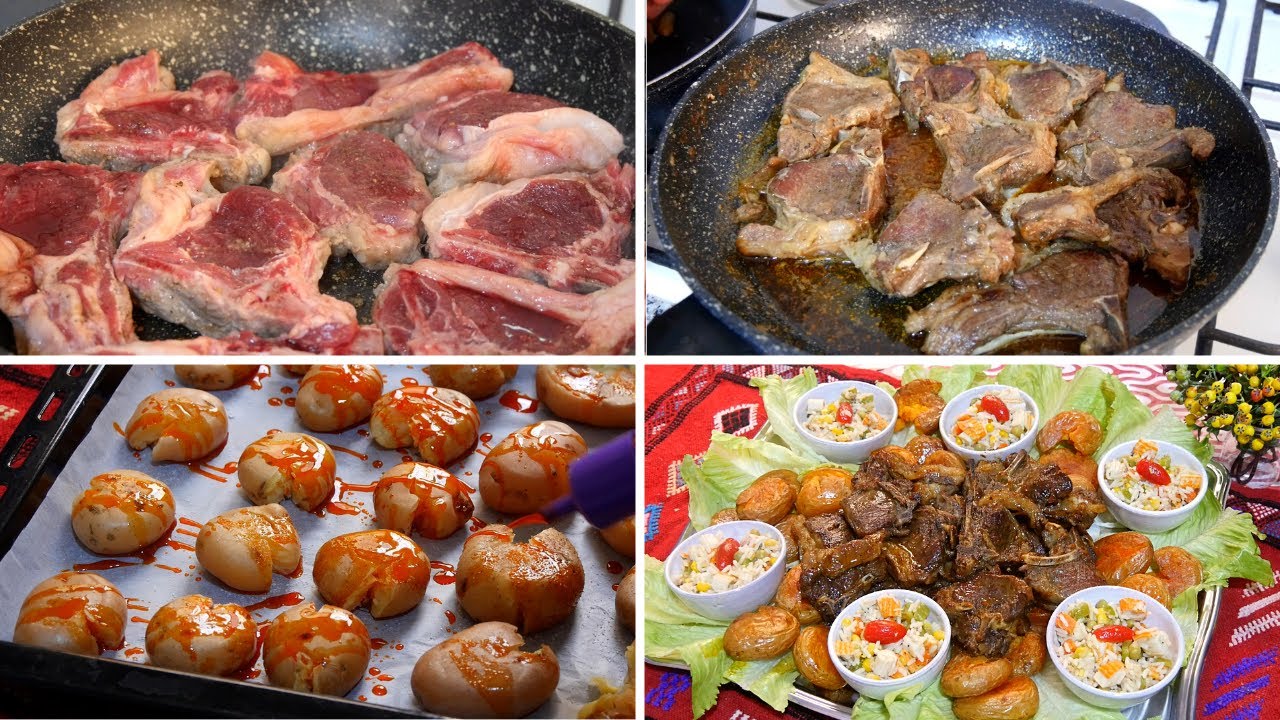 بفكرة جديدة ومبتكرة حضري الكوطليط متشبعوش منو مع سلطة الأرز الشهية مرافقة لبطاطس في الفرن بشكل جديد