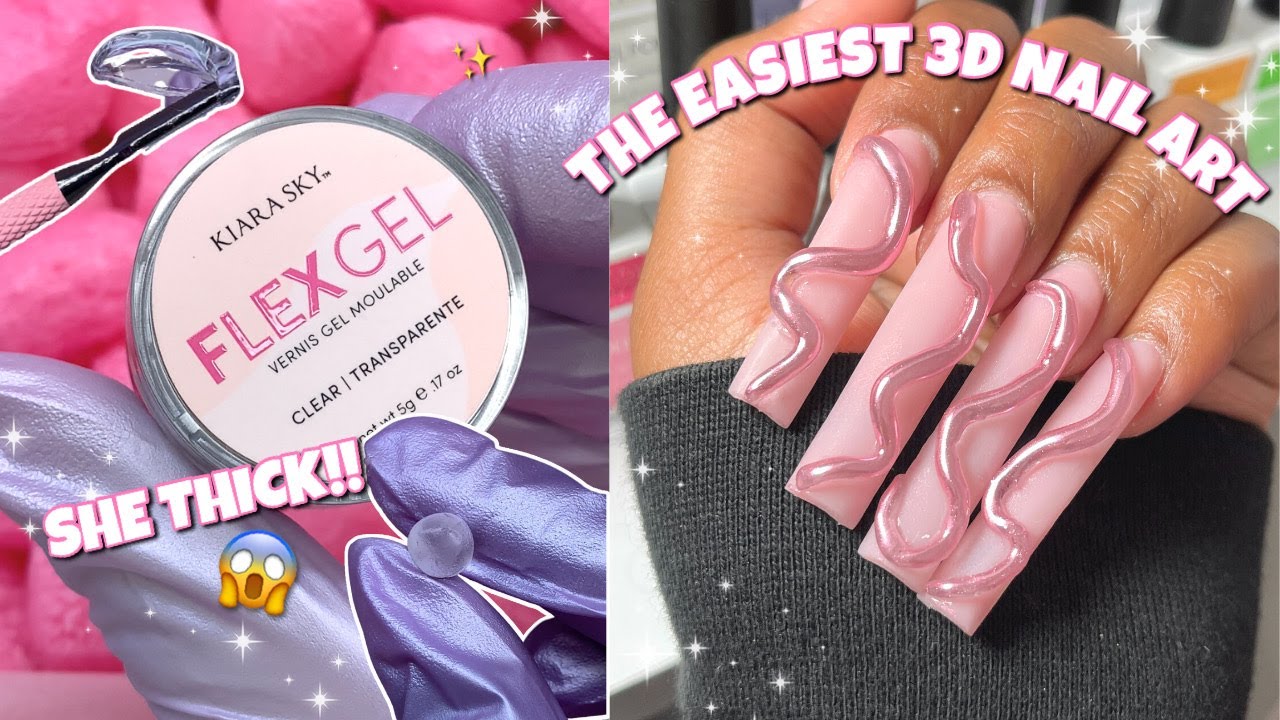 Пробую KIARA SKY ✨НОВИНКА✨ FLEX GEL! 3D-дизайн ногтей стал ещё проще | Акриловые ногти для начина...