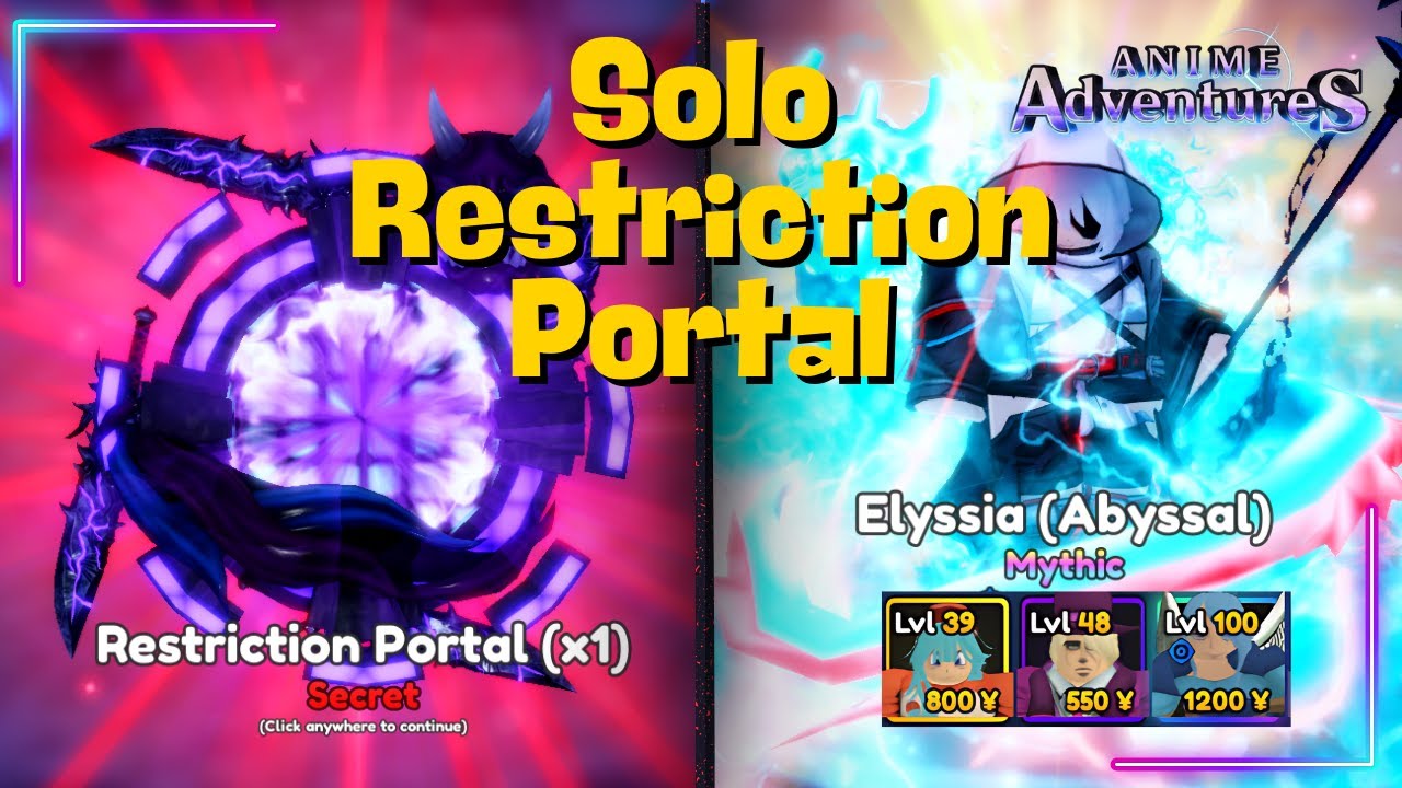 Solo Secret Portal RESTRICTION PORTAL in Anime Adventures Roblox 🇮🇩