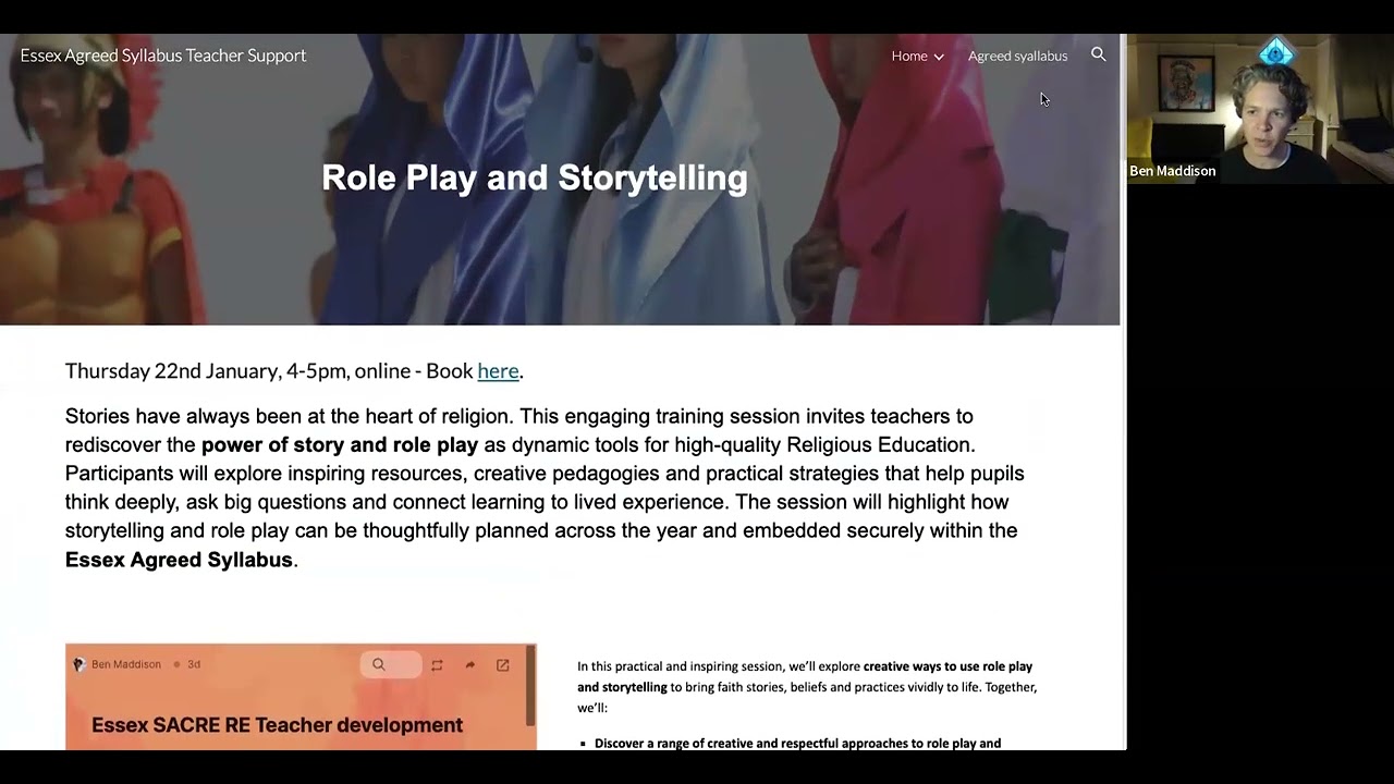 Role Play and Storytelling RE Group Meeting