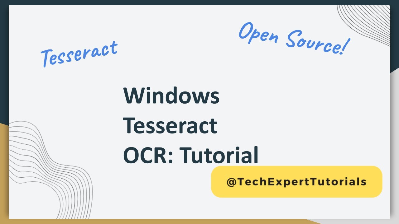 Извлечение текста Tesseract OCR для Windows — Учебное пособие по Tesseract OCR для Windows