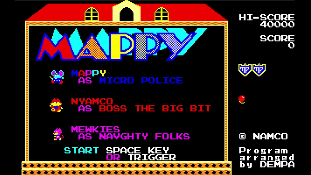 Mappy/マッピー (Sharp Mz-2500, 1986, Dempa Shimbunsha/Namco.Ltd)