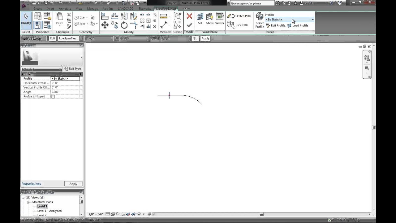 Straight Beam with Curved End