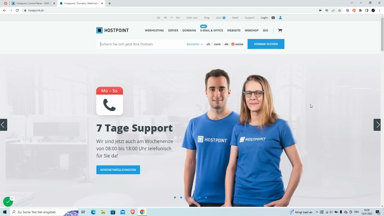 Wie registriere ich eine Domain bei Hostpoint