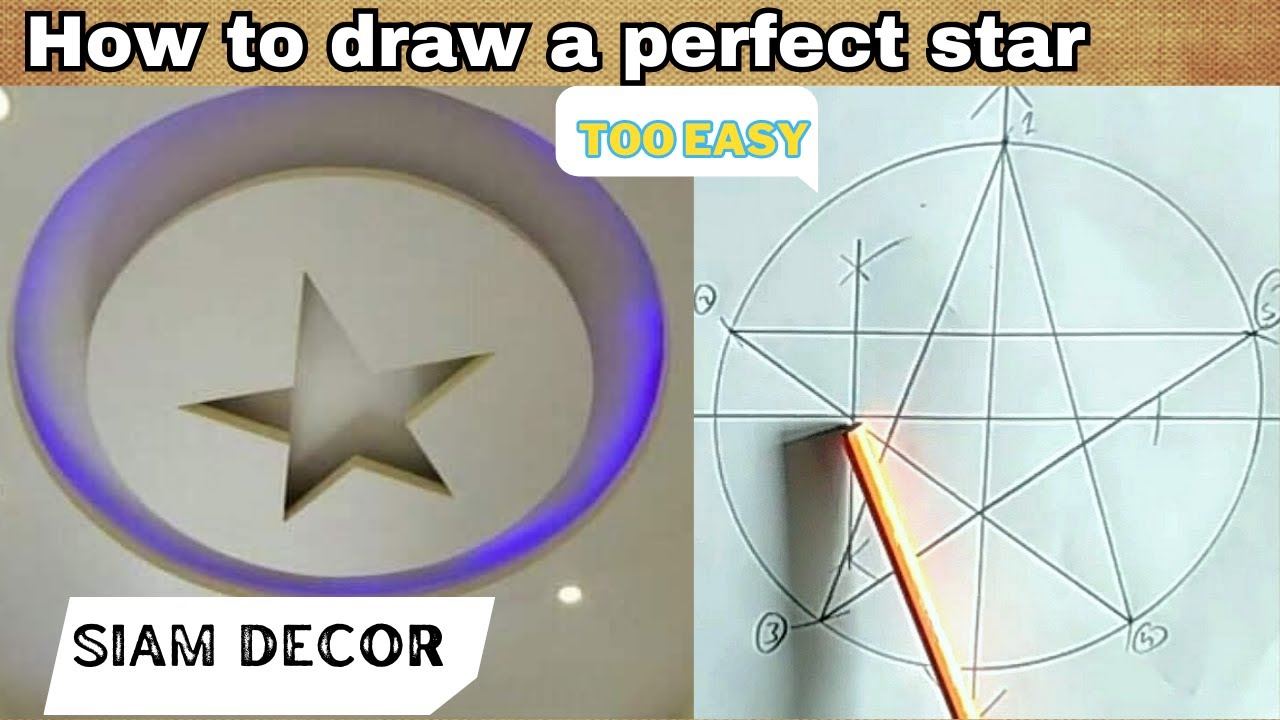 How to draw a perfect star | star banane ka tarika | Too Easy