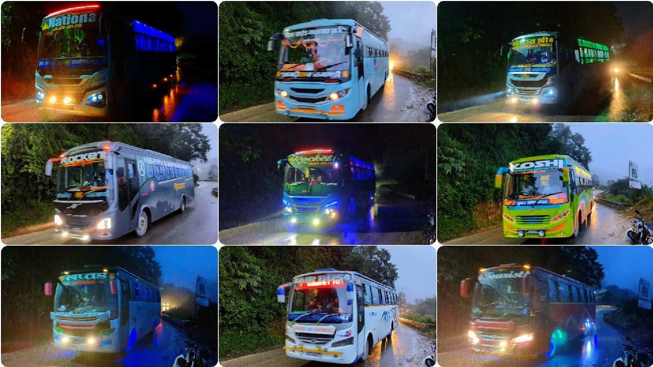 Rainy & Foggy Evening Bus Spotting // Bus Nepal