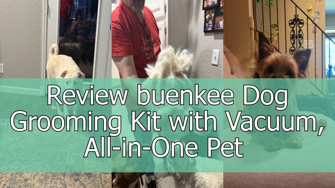 Review buenkee Dog Grooming Kit with Vacuum, All-in-One Pet Grooming Vacuum for Dogs and Cats, Low N