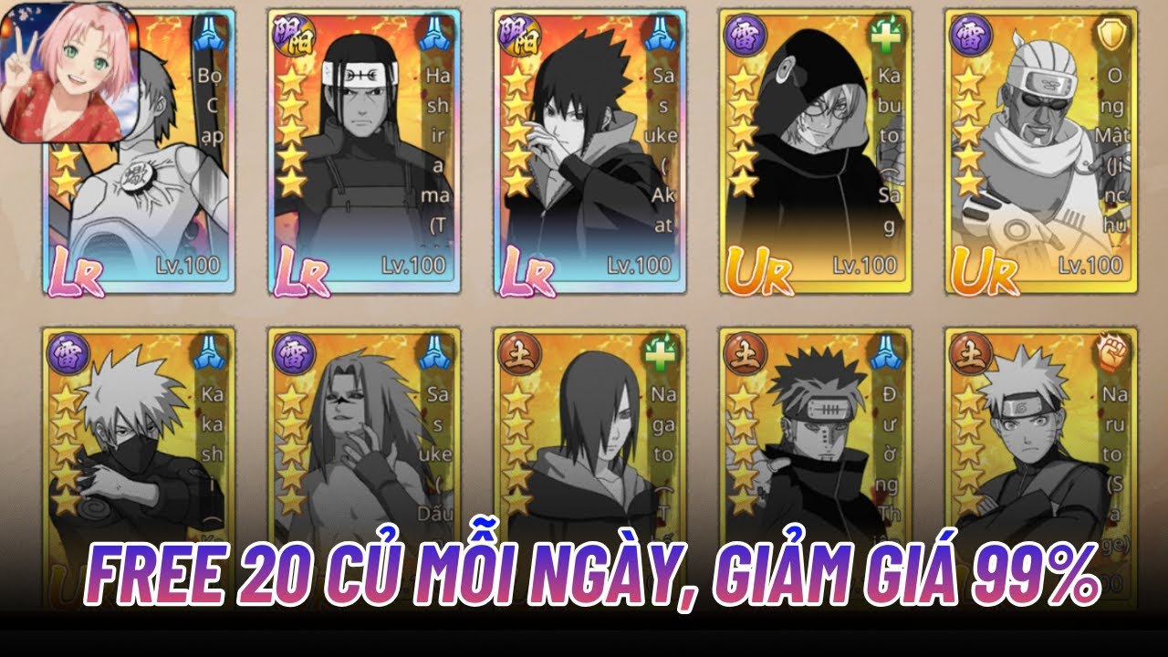 Liên Minh Naruto - FREE 20 CỦ MỖI NGÀY, GIẢM GIÁ 99%, VIỆT HÓA