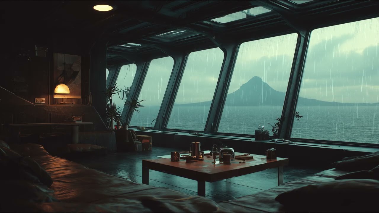 3 Hours of Soft Rain Ambience for Sleep and Study – Mystical Sea Window Soundscape