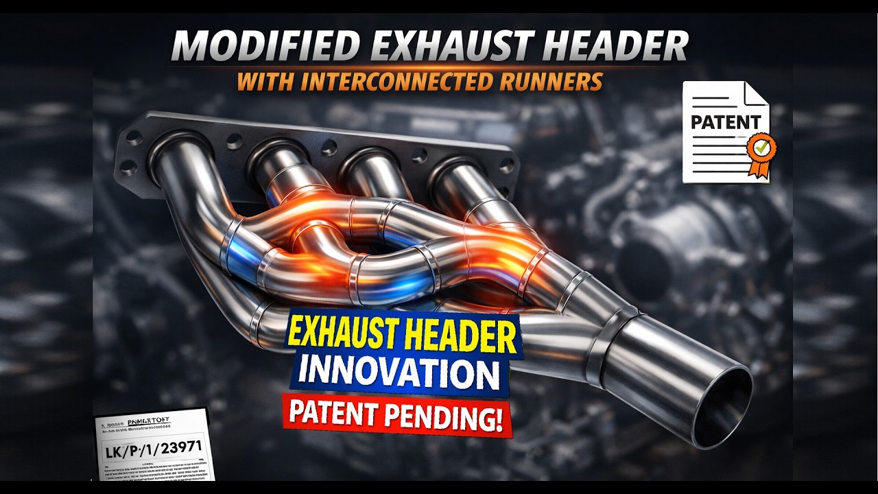 Modified Exhaust Header Design with Interconnected Runners | Patent Pending LK/P/1/23971
