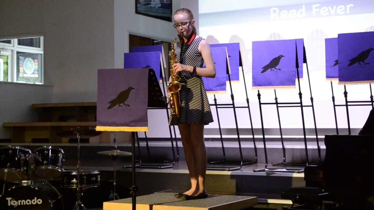 Elodie playing Reed Fever, grade 6 jazz saxophone