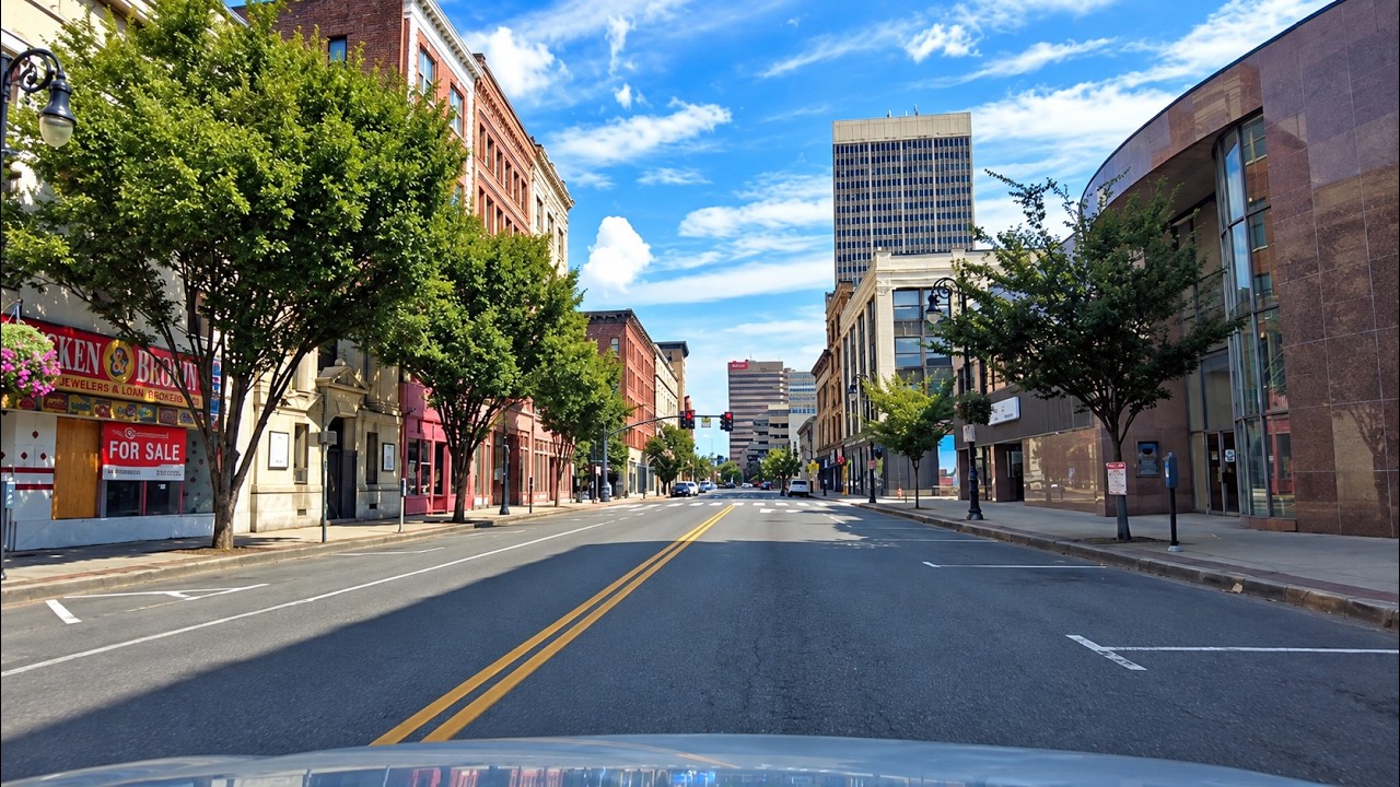 Driving Through Downtown Springfield, Massachusetts - [4K Tour]
