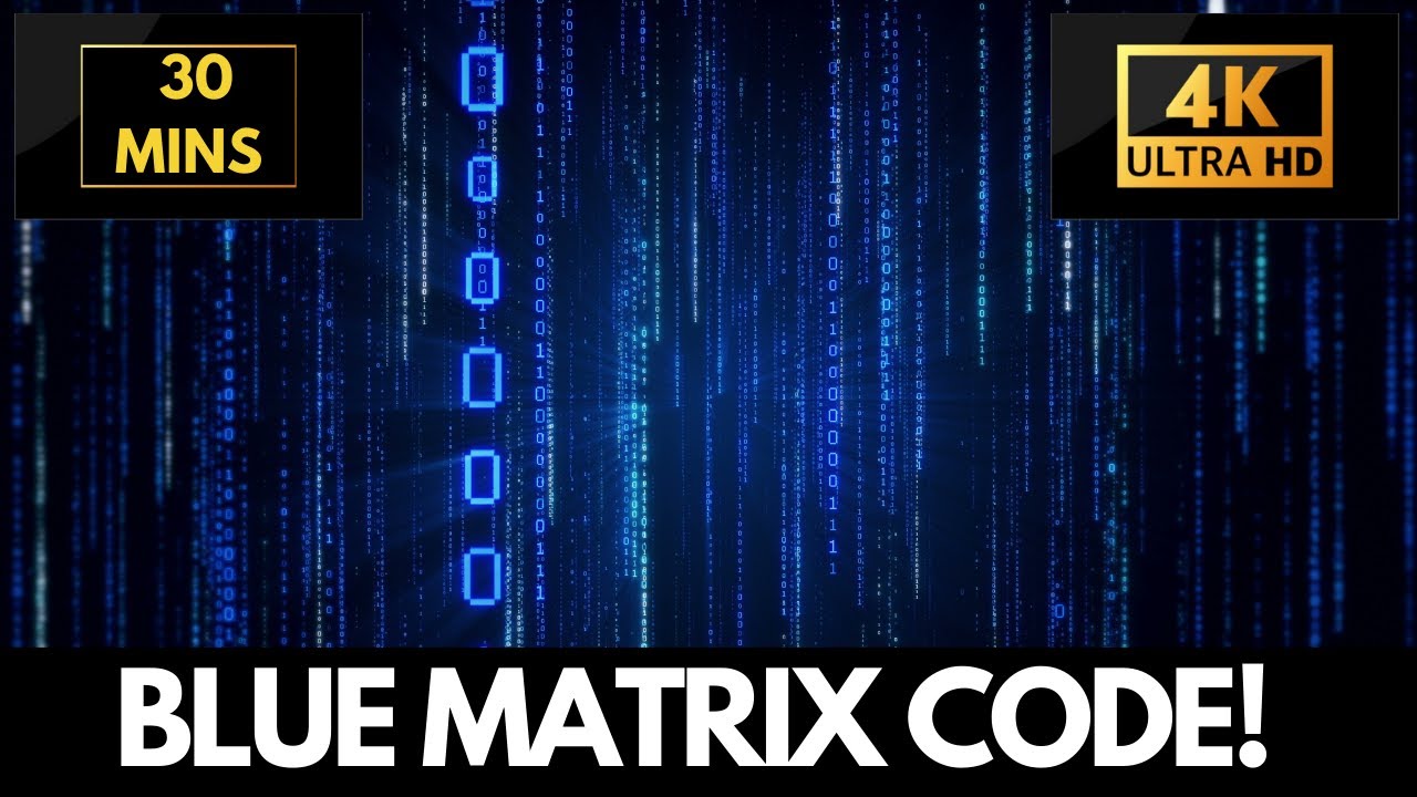 The Matrix BLUE Binary Falling Rain Code Screensaver | 3 Hours Screensaver & Live Wallpaper HD 4K!