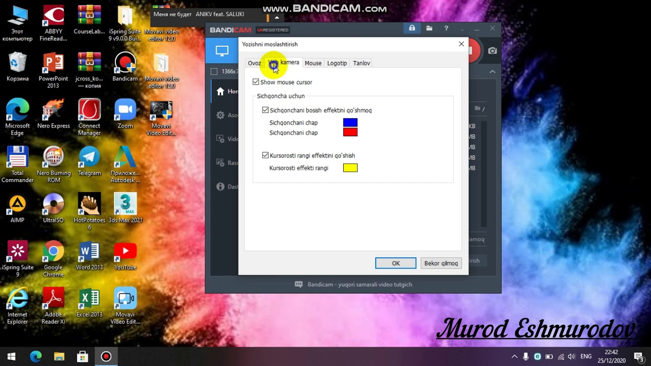 Bandicam dasturi haqida to'liq video (yuklash/ishlatish)
