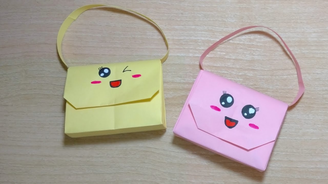 DIY Tas origami | Cara Membuat Tas Dari Kertas Origami | How To Make Paper Mini Bags