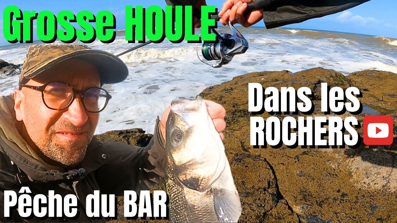 COMMENT PECHER du BAR du BORD par GROSSE HOULE ( Mer d&eacute;cha&icirc;n&eacute;e)