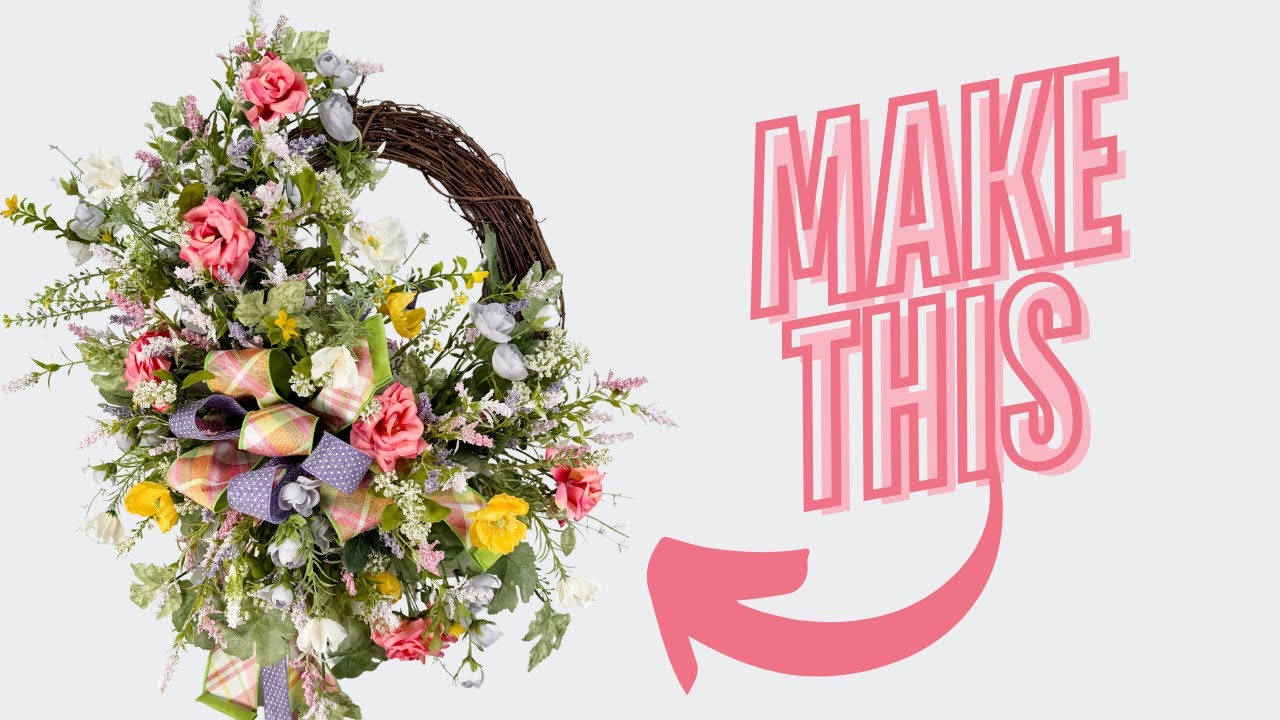 How to create a STUNNING Spring Grapevine Wreath with Garden Roses