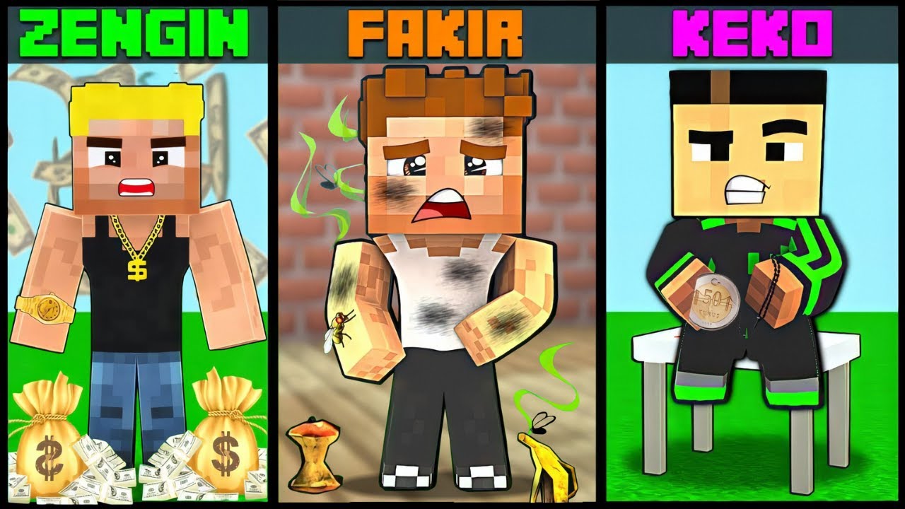 ZENGİN EFEKAN , FAKİR ALİ VE KEKO KAMİL HAYATI 😂 - Minecraft