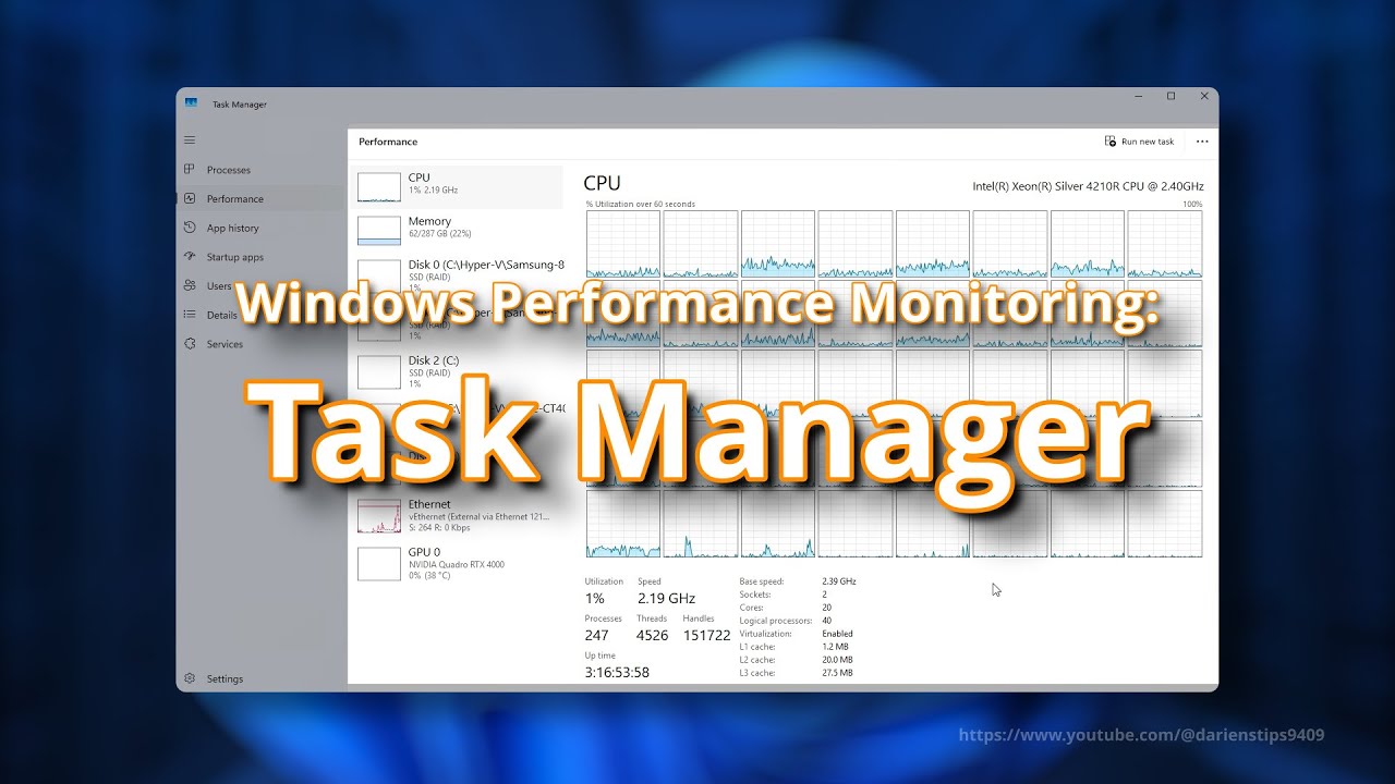 Windows Performance Monitoring: Task Manager tutorial