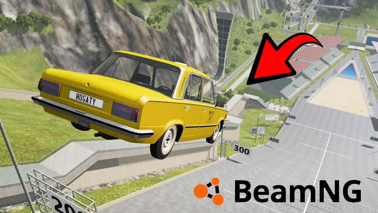 SKOKI NARCIARSKIE POLSKIMI SAMOCHODAMI w BEAMNG.DRIVE 