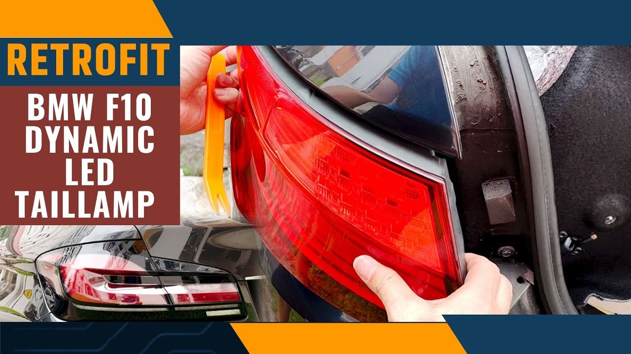 RETROFIT BMW 5-Series F10 Dynamic Running OLED Rear Trunk Tail Lamp Upgrade Conversion Installation