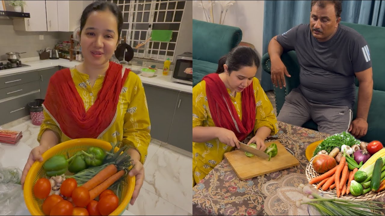 Village sy ayi vegetables | Ami sy mobile lena pary ga | Sitara yaseen vlog