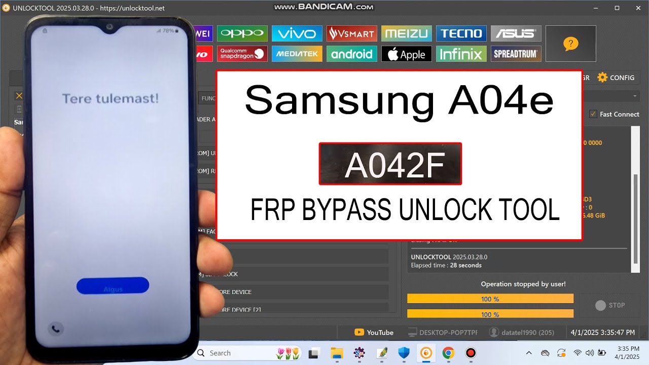 Samsung Galaxy A04e SM A042f Frp Bypass Unlock Tool