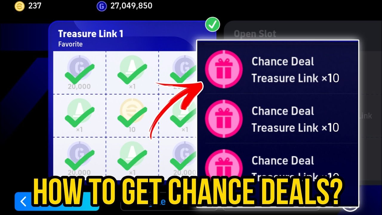 How to get Chance Deals from Treasure Link in eFootball 2026 | How to get 80 Chance Deals?