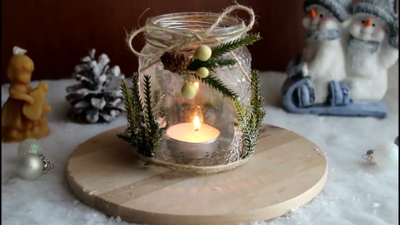 🎄Tutorial decorazioni di Natale fai da te - portacandela natalizia -Tutorial Christmas decoration🎄