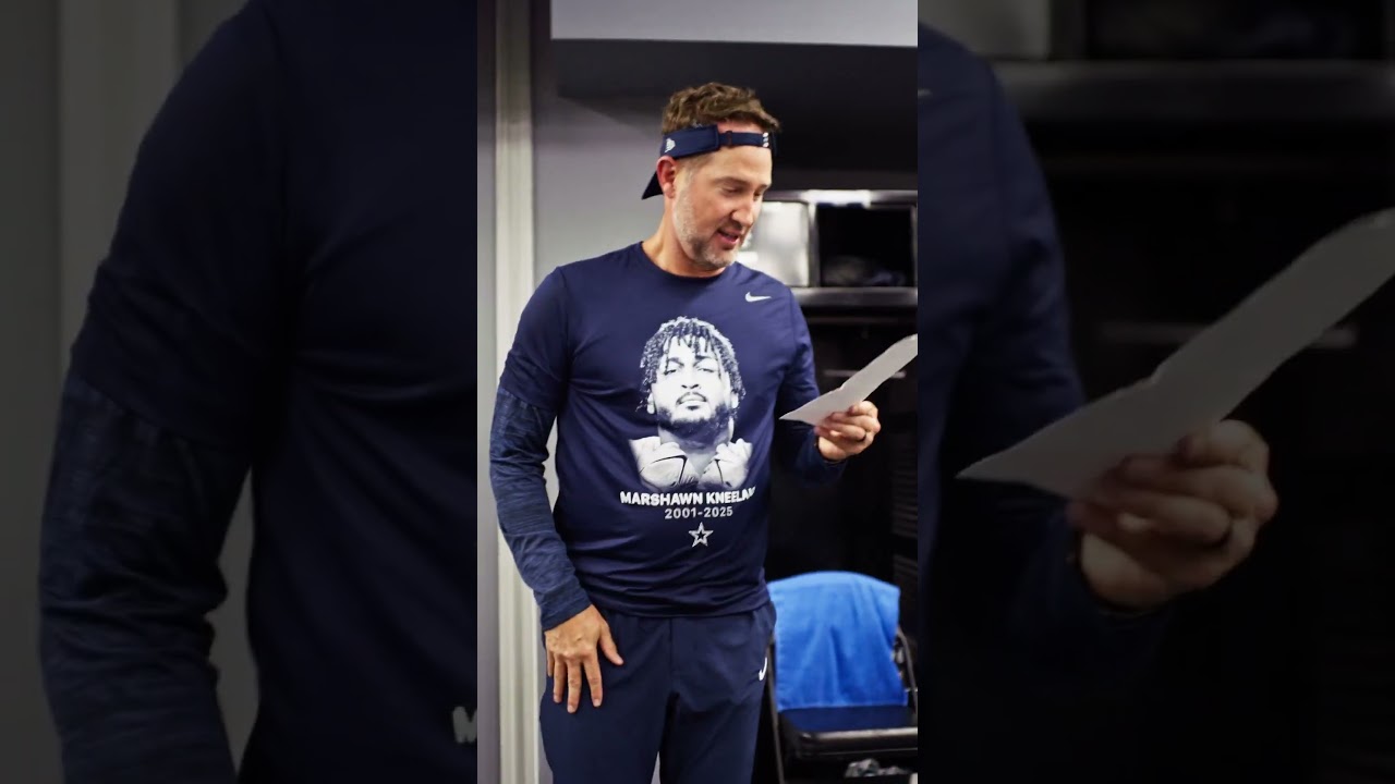 Coach Schottenheimer was emotional after their first game without Kneeland 💙 (via @dallascowboys/X)