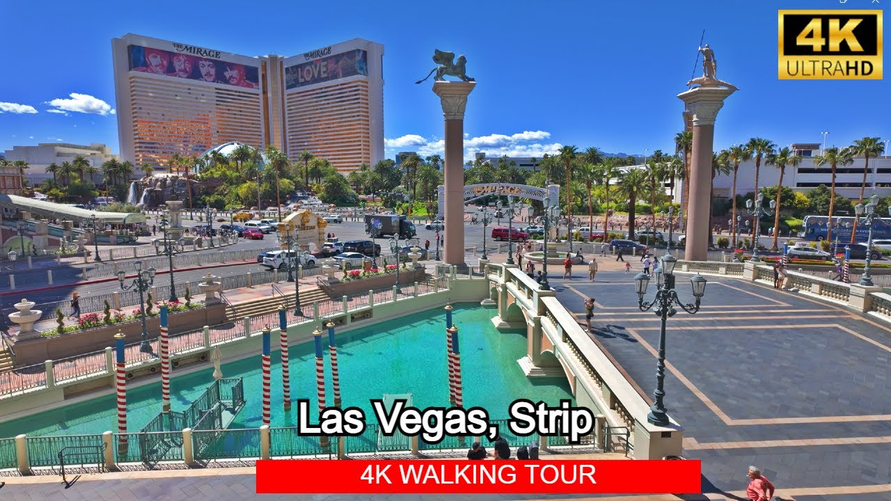 Las Vegas Walking Tour 4K - The Strip Las Vegas Walking North, 2024