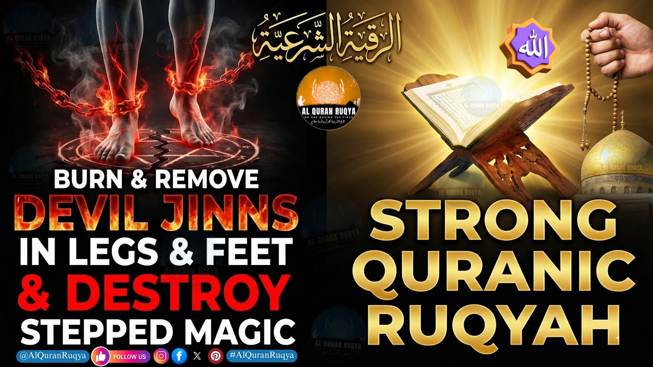STRONG RUQYAH TO BURN AND REMOVE DEVIL JINNS LIVING IN THE LEGS & FEET & DESTROY THE STEPPED MAGIC.