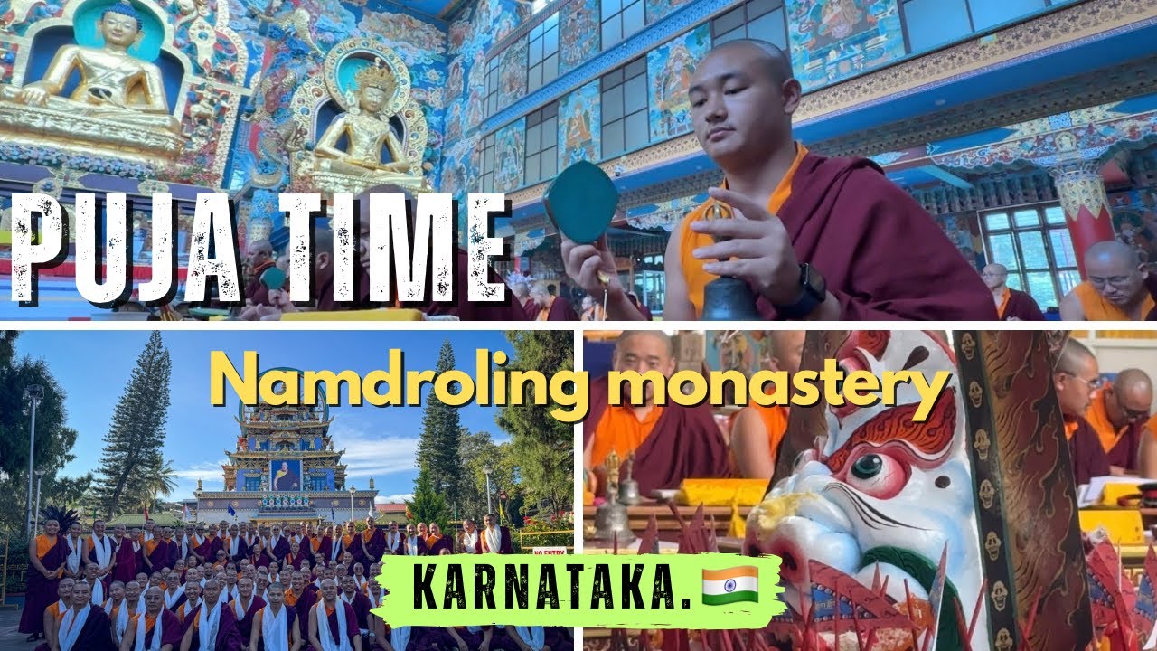 Famous Buddhist temple in India.🇮🇳 Qp Bhutia vlogs | Karnataka | Namdroling | monk lifestyle vlogs 