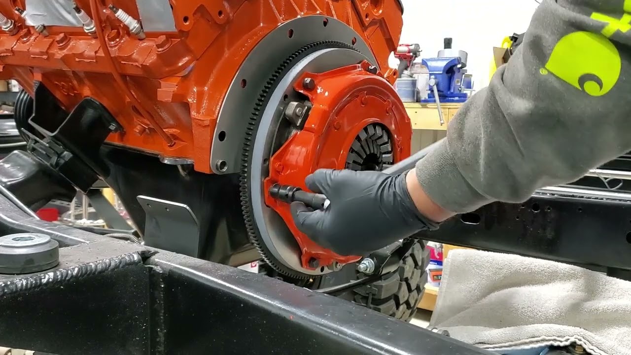 CJ 5 FLYWHEEL, CLUTCH, TRANS, AND TRANSFER CASE INSTALLATION