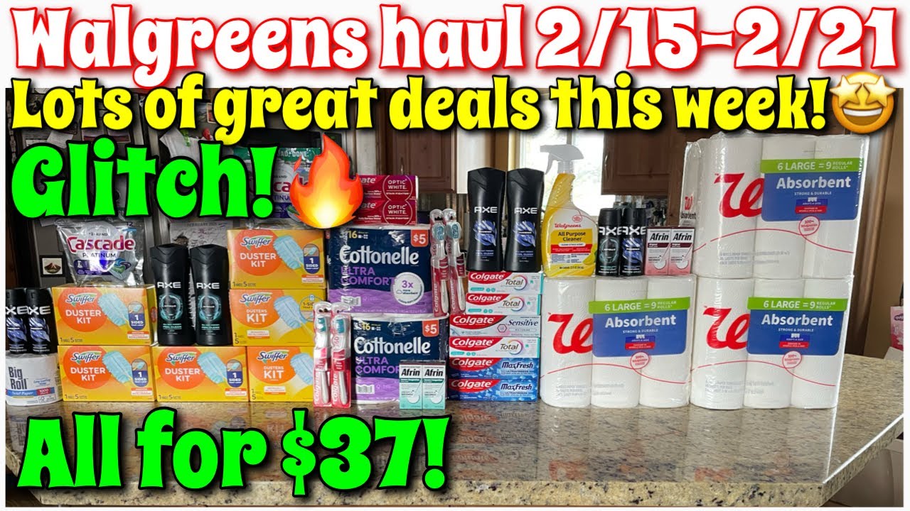 Walgreens couponing haul 2/15-2/21! Lots of amazing deals this week!🔥| All this stuff for $37!🤩