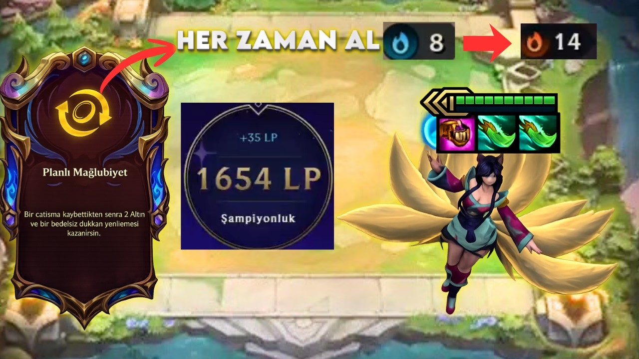 TR Rank 2 Ahri'yle Nasıl Bedava LP Kasıyor? #tft #set16