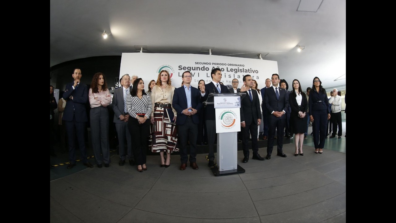 Conferencia del presidente del PAN, Jorge Romero y coordinadores en el Senado y en Diputados