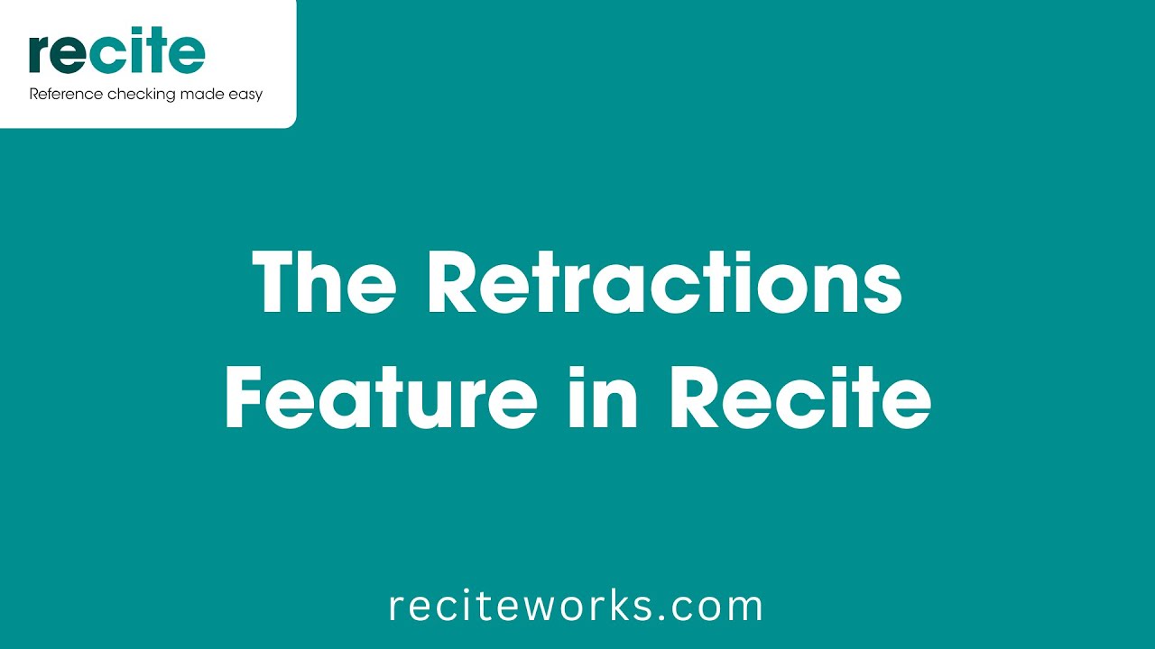 Retracted Sources Feature in Recite [Paid plan only]
