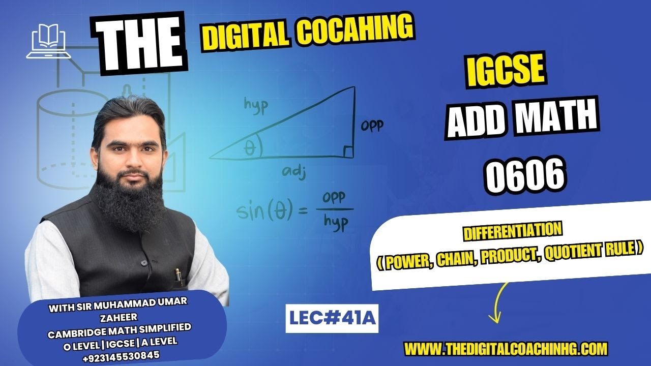 Lec 41 (Part 2) | Differentiation ( Power, Chain, Product, Quotient Rule ) | The Digital Coaching