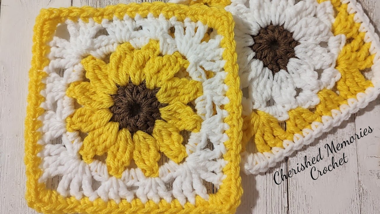 Sunflower Granny Square | Flower Granny Square | Crochet | Craft