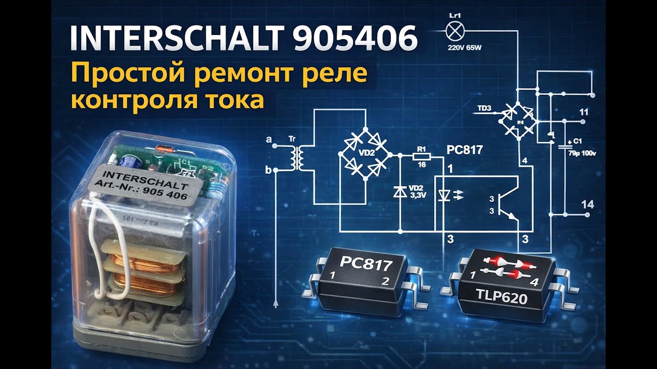INTERSCHALT 905406 Ремонт реле контроля тока из подручных средств