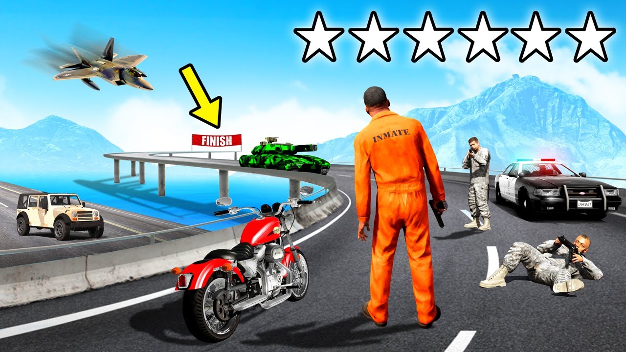 Могу ли я пересечь КАРТУ, будучи самым разыскиваемым преступником в GTA 5? (6 звезд)