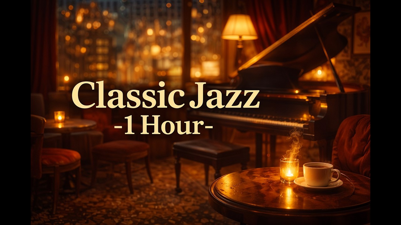 1 Hour Rainy Night Classic Jazz Instrumental | Cozy Café Ambience for Study & Relax
