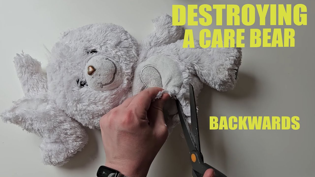 Oddly Satisfying Destruction: CARE BEAR 25TH ANNIVERSARY BEAR PLUSHIE [In Reverse] #638